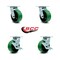 Service Caster 5 Inch Green Poly on Cast Iron Swivel Caster Set with Roller Bearing 2 Brake SCC SCC-30CS520-PUR-GB-2-TLB-2 - alternate 2